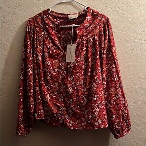 Floral Red Women's Top